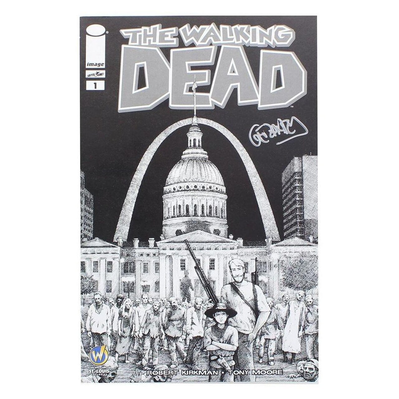 The Walking Dead #1 WW St Louis Exclusive B&W Cover Signed By Gerhard